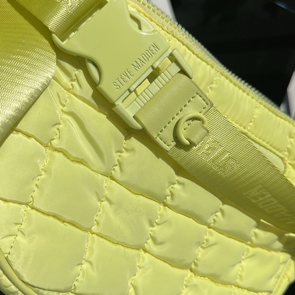 Steve Madden Neon Yellow Quilted Crossbody Bag